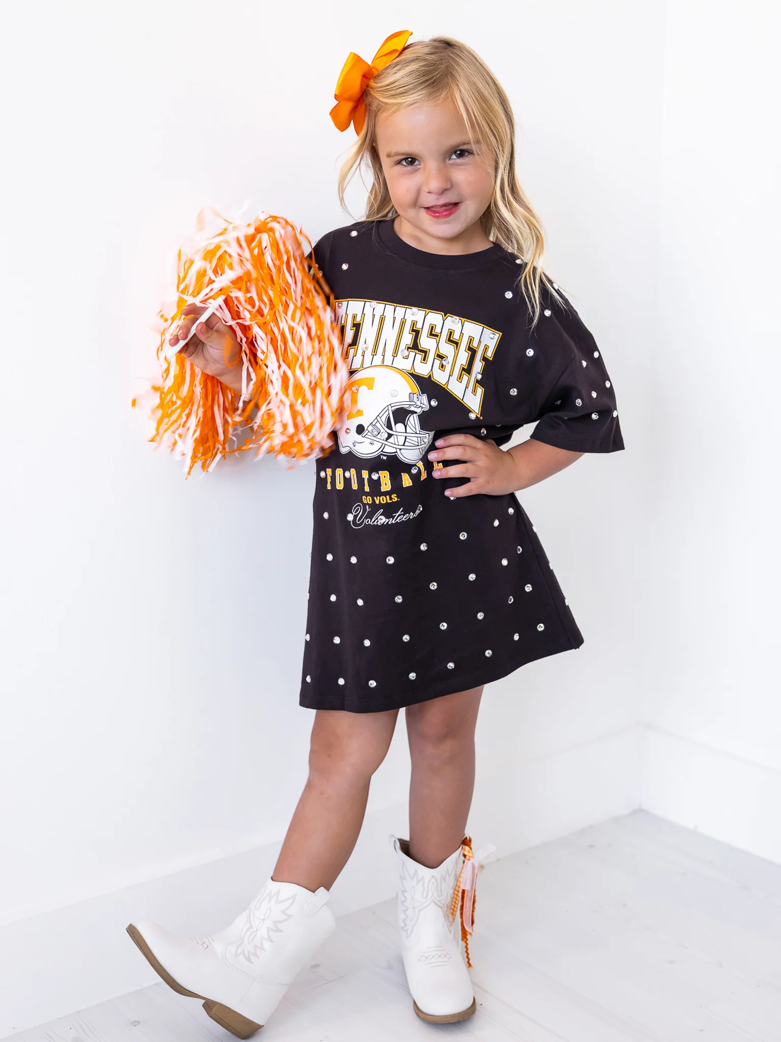 Youth Tennessee Volunteers All Over Rhinestone T-Shirt Dress - Image 9
