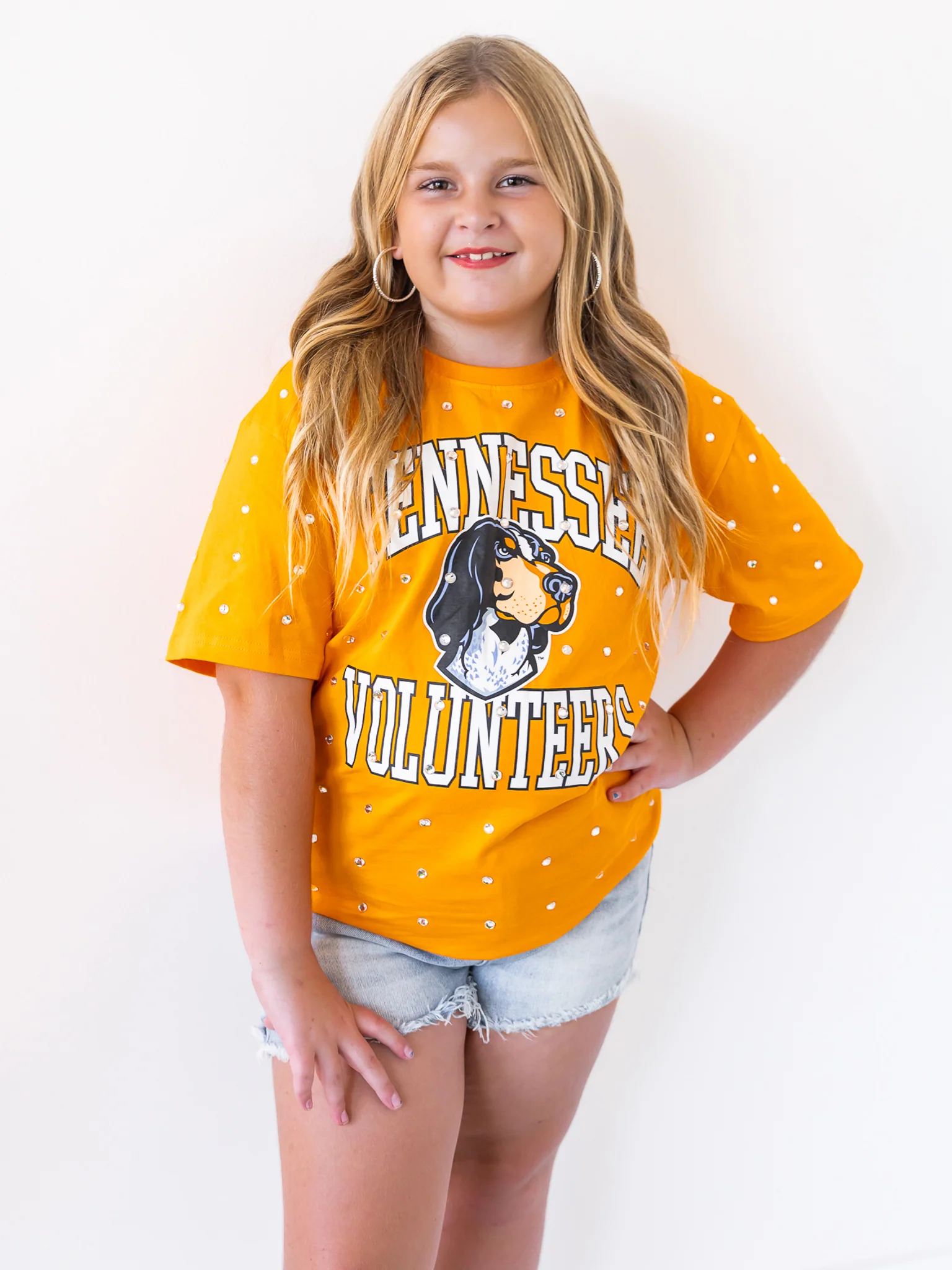 Youth Tennessee Volunteers Smokey All-Over Rhinestone Tee - Image 21