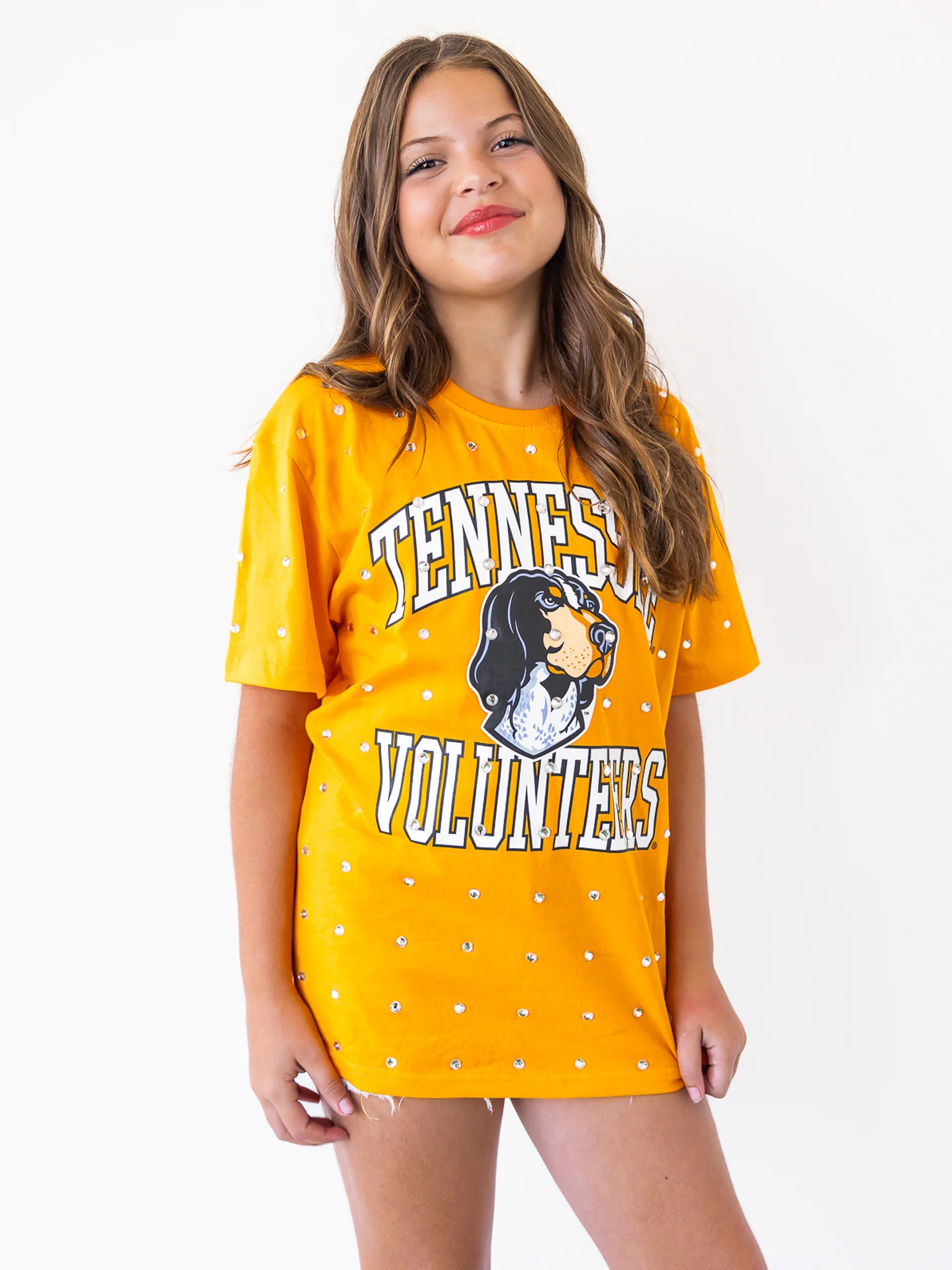 Youth Tennessee Volunteers Smokey All-Over Rhinestone Tee - Image 6
