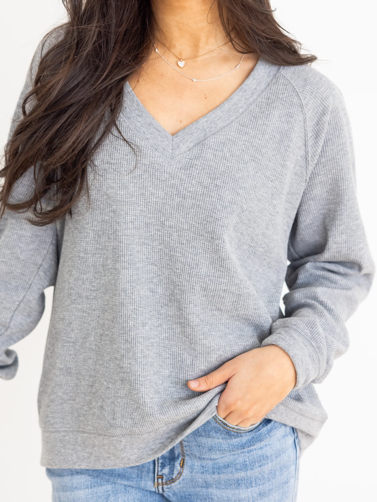 Z Supply Arlo V-Neck Waffle Top - Image 10