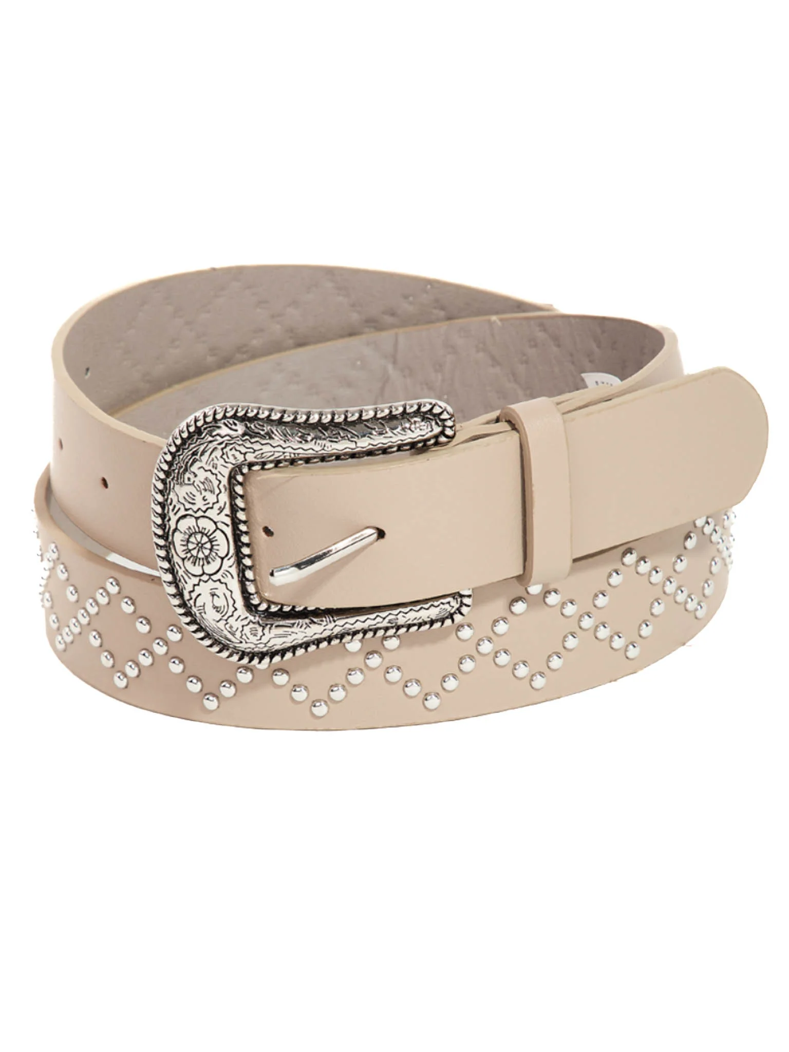 Zig Zag Metallic Studded Faux Leather Belt - Image 3